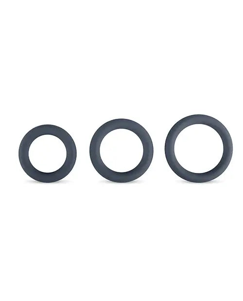 Boners 3 Pc Cock Ring Set - Black One-dc