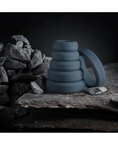 Boners 6 Pc Wide Cock Ring Set - Black One-dc