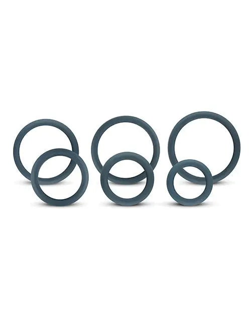Boners 6 Pc Wide Cock Ring Set - Black One-dc