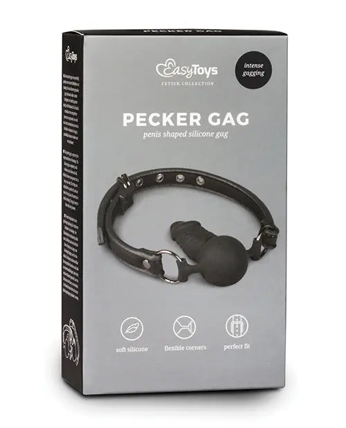 Easy Toys Ball Gag w/Silicone Dong - Black One-dc
