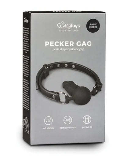 Easy Toys Ball Gag w/Silicone Dong - Black One-dc