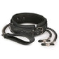 Easy Toys Faux Leather Collar w/Nipple Chains - Black One-dc