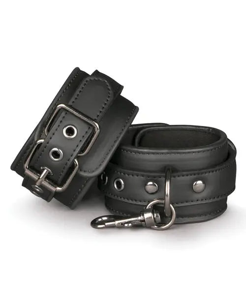 Easy Toys Faux Leather Handcuffs - Black One-dc