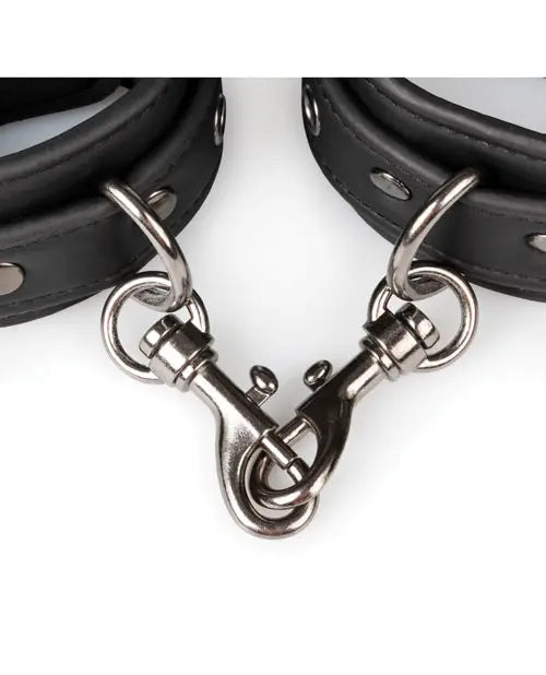 Easy Toys Faux Leather Handcuffs - Black One-dc