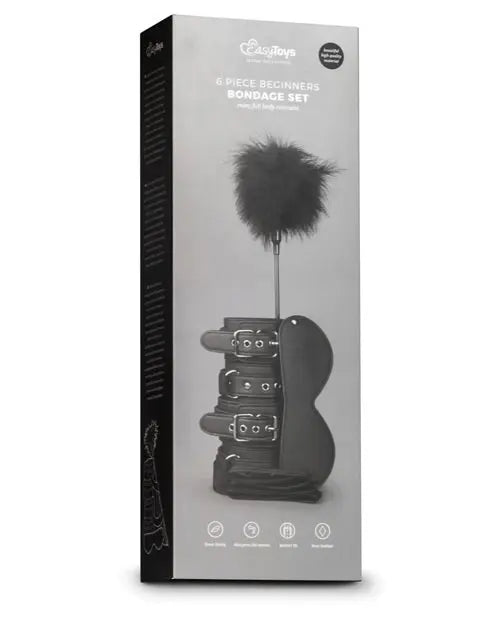 Easy Toys Beginners 6 Piece Beginners Bondage Set - Black One-dc