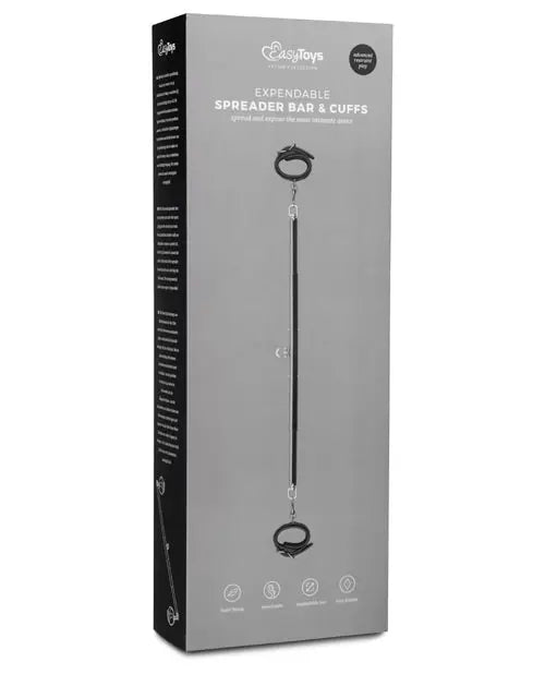 Easy Toys Expander Spreader Bar & Cuffs Set - Silver One-dc
