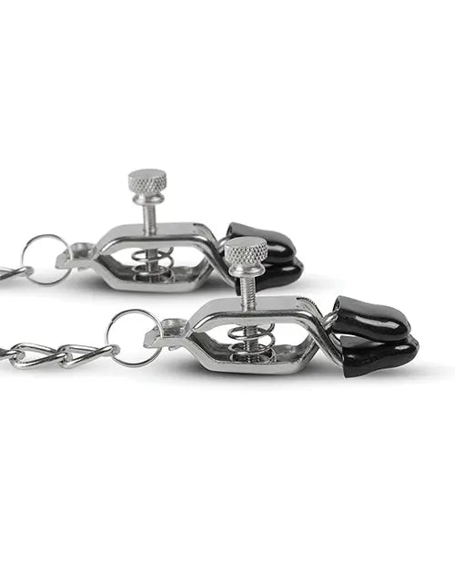 Easy Toys Big Nipple Clamps w/Chain - Silver One-dc