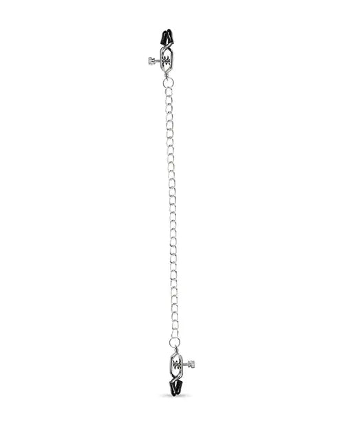 Easy Toys Big Nipple Clamps w/Chain - Silver One-dc