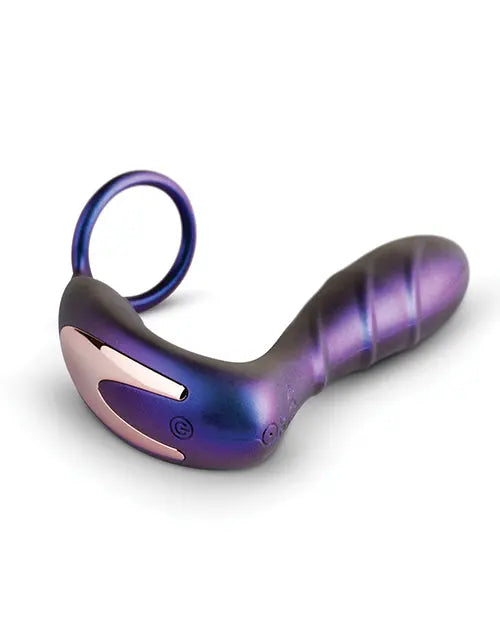 Hueman Black Hole Anal Vibrator w/Cock Ring - Purple One-dc