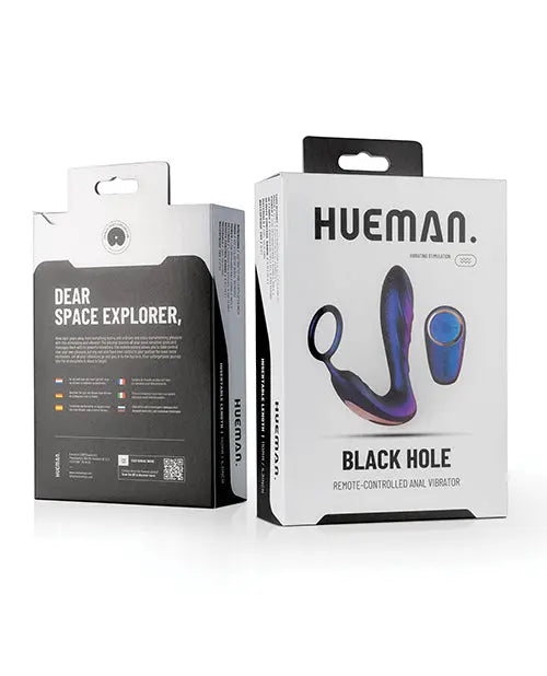 Hueman Black Hole Anal Vibrator w/Cock Ring - Purple One-dc