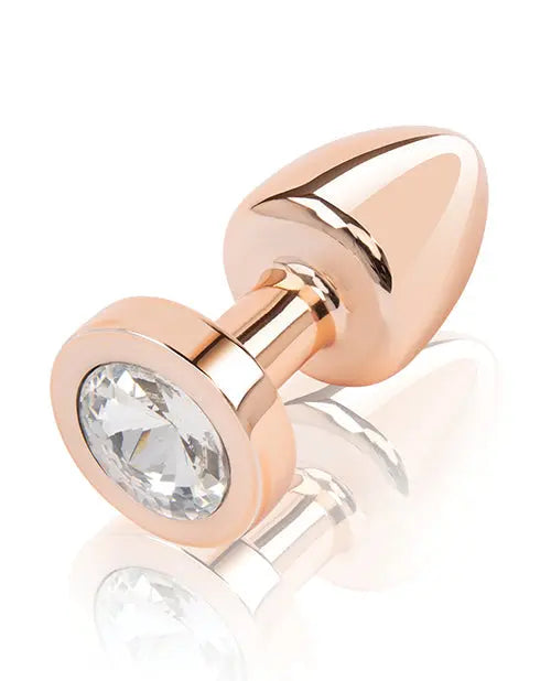 Gemsations 2" Beginners Bling Bling Metal Butt Plug - Rose Gold Electric Eel INC