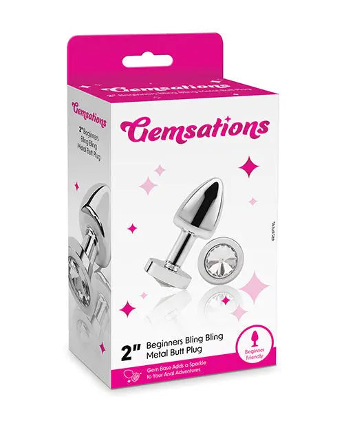 Gemsations 2" Beginners Bling Bling Metal Butt Plug - Silver Electric Eel INC