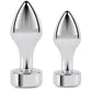 Gemsations 2 pc 3.25" & 3.7" Tapered Bling Bling Metal Butt Plug Training Set - Silver Electric Eel INC