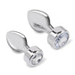 Gemsations 2 pc 3.25" & 3.7" Tapered Bling Bling Metal Butt Plug Training Set - Silver Electric Eel INC