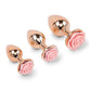 Gemsations 3 pc 2.75" & 3.15" & 3.7" Rose Metal Butt Plug Training Set - Rose Gold Electric Eel INC