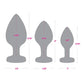 Gemsations 3 pc 2.75" & 3.15" & 3.7" Silicone Bling Bling Heart Butt Plug Training Set - Black Electric Eel INC