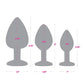 Gemsations 3 pc 2.75" & 3.15" & 3.7" Silicone Bling Bling Butt Plug Training Set - Black Electric Eel INC