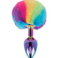 Gemsations 2.95" Metal Bunny Tail Rainbow Butt Plug - Rainbow Electric Eel INC