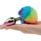 Gemsations 2.95" Metal Bunny Tail Rainbow Butt Plug - Rainbow Electric Eel INC