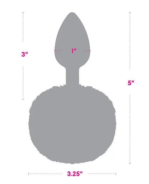 Gemsations 2.95" Metal Bunny Tail Butt Plug - Silver Electric Eel INC