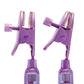 Lux Fetish Vibrating Nipple Clamps w/Wired Remote Control - Pink/Purple