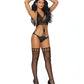 Crochet Teddy w/Stockings - Black O/S
