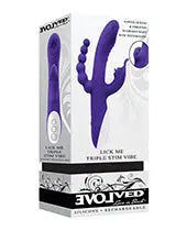 Evolved Lick Me Triple Stim Vibe - Purple Evolved Novelties INC