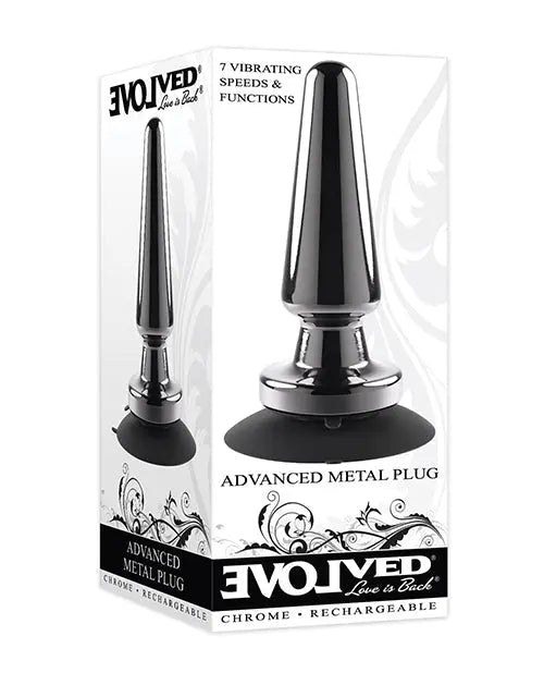 Evolved Advanced Vibrating Rechargeable Metal Plug - Black Evolved Novelties INC