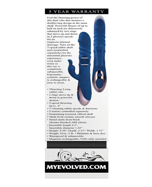 Evolved G Spot Vibrator | Rechargeable Thrusting Vibrator | Ringer Rabbit Vibrator | Best Vibrator for Women Evolved Novelties INC