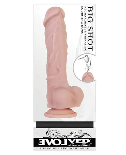 Evolved Big Shot Vibrating & Squirting Dong - Flesh Evolved Novelties INC