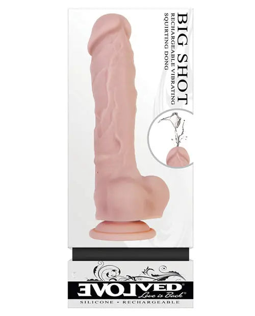Evolved Big Shot Vibrating & Squirting Dong - Flesh Evolved Novelties INC