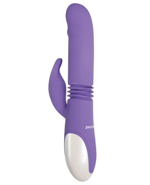 Evolved Thick Thrusting Vibrator | Bunny Dual Stim Waterproof Rechargeable Purple | Best Vibrator for Women Evolved Novelties INC