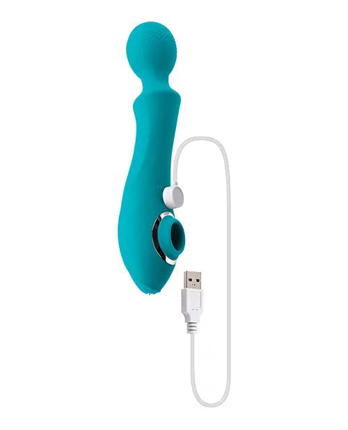 Evolved Sucker Clit Vibrator | Wanderful Wand Vibrator | Best Vibrator for Women | Teal Clit Sucking Vibrator Evolved Novelties INC