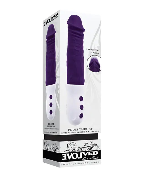 Evolved Plum Thrusting Vibrator | Realistic Shaft Rumbling Vibrator | Purple Textured | Best Vibrator for Women Evolved Novelties INC