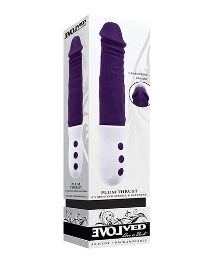 Evolved Plum Thrusting Vibrator | Realistic Shaft Rumbling Vibrator | Purple Textured | Best Vibrator for Women Evolved Novelties INC