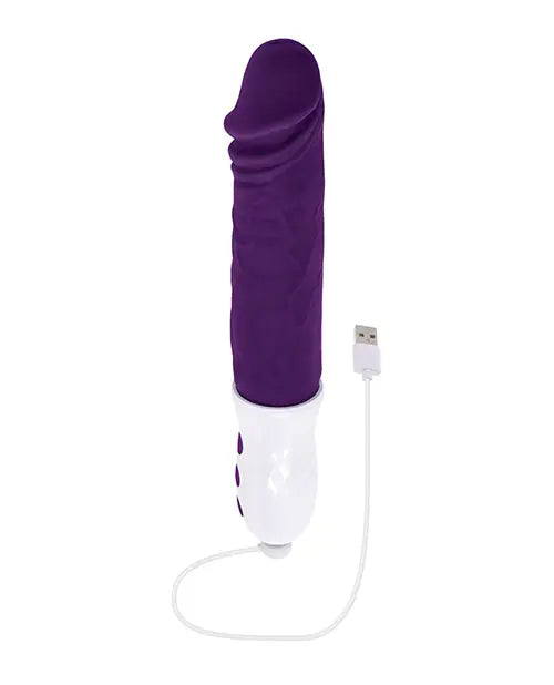 Evolved Plum Thrusting Vibrator | Realistic Shaft Rumbling Vibrator | Purple Textured | Best Vibrator for Women Evolved Novelties INC