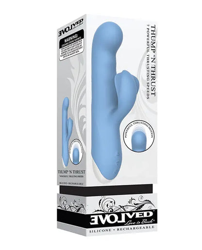 Evolved Thump Thrusting Vibrator | Rechargeable Dual Stim Blue G Spot Vibrator | Best Vibrator for Women Evolved Novelties INC