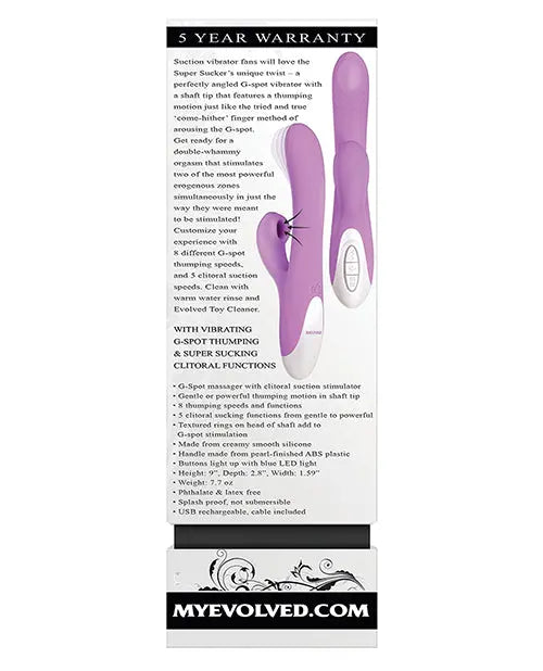 Evolved Clit Sucking Vibrator | Super Sucker G Spot Vibrator | Dual Stim Pink Thumping | Best Vibrator for Women Evolved Novelties INC