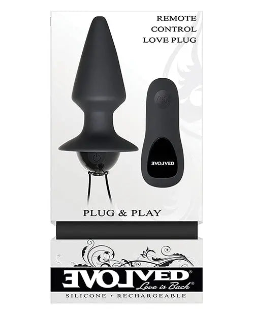 Evolved Plug & Play Remote Anal Plug - Black Evolved Novelties INC