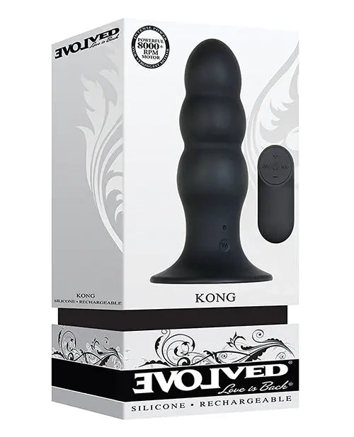 Evolved Kong Rechargeable Anal Plug - Black Evolved Novelties INC