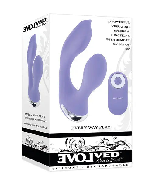 Evolved G Spot Vibrator | Every Way Play Clit Vibrator | Remote Control Vibrator | Lilac Rabbit Vibrator Evolved Novelties INC