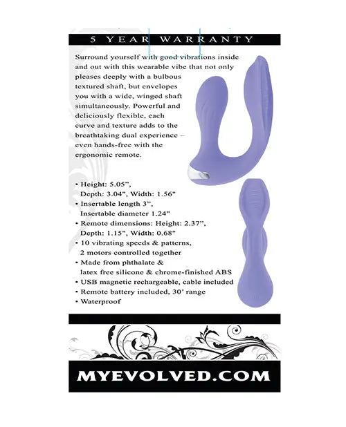 Evolved G Spot Vibrator | Every Way Play Clit Vibrator | Remote Control Vibrator | Lilac Rabbit Vibrator Evolved Novelties INC