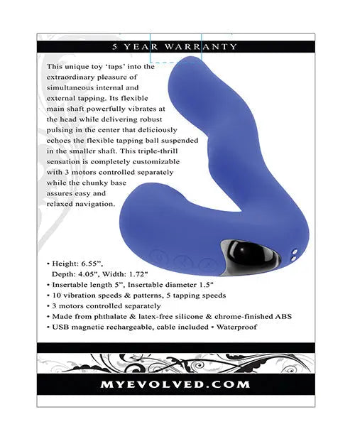 Evolved Tappity Tap Vibrator - Blue Evolved Novelties INC
