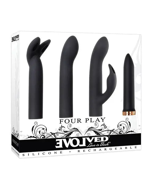 Evolved Four Play Kit | Black-Rose Gold Bullet Vibrator | 7-Speed G Spot Vibrator | Waterproof Clit Vibrator Evolved Novelties INC
