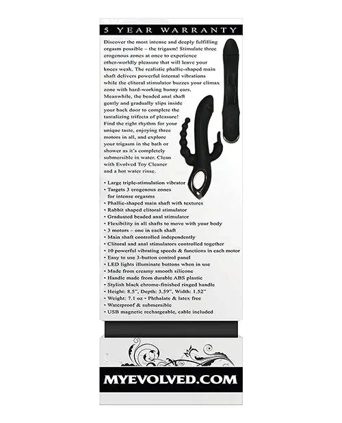 Evolved Trifecta Triple Stim Rechargeable - Black Evolved Novelties INC