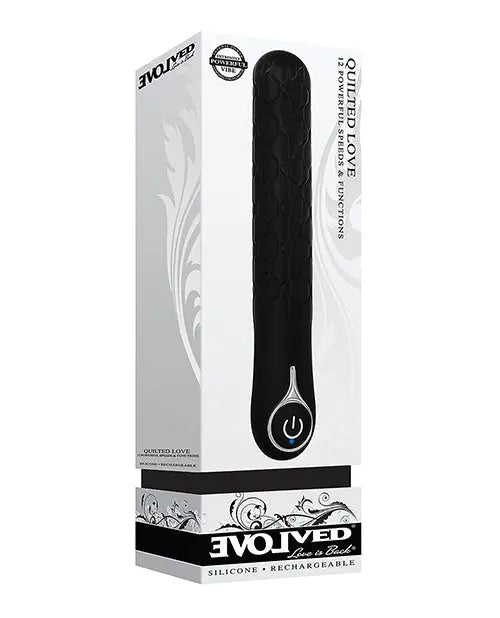 Evolved Quilted Love Rechargeable Vibrator - Black Evolved Novelties INC