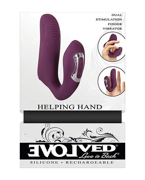 Evolved Finger Vibrator | Helping Hand Clit Vibrator | Purple Waterproof Small Vibrator | Best Vibrator for Women Evolved Novelties INC