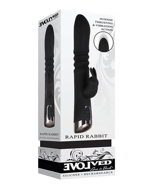 Evolved Rapid Rabbit Vibrator | Black Thrusting Vibrator | Dual Vibe Clit Vibrator | Best Vibrator for Women Evolved Novelties INC