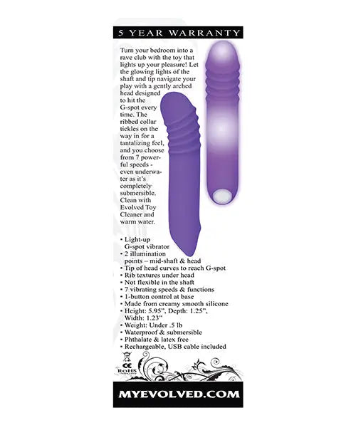 Evolved The G-Rave Light Up Vibrator - Purple Evolved Novelties INC