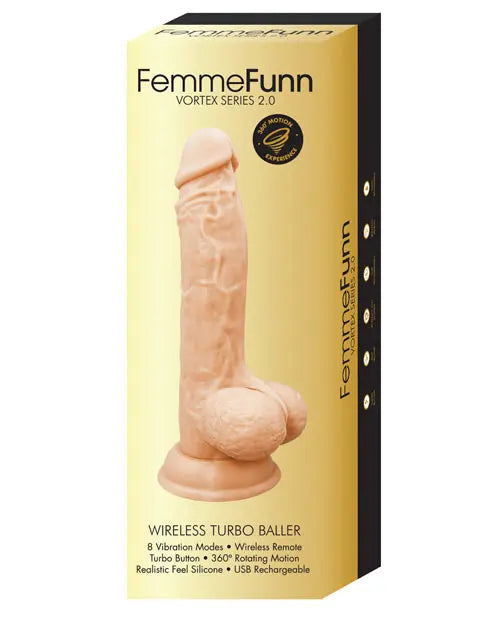 Femme Funn Vibrating Dildo | Turbo Baller 2.0 Big Dildo | Nude Suction Cup Dildo Vvole